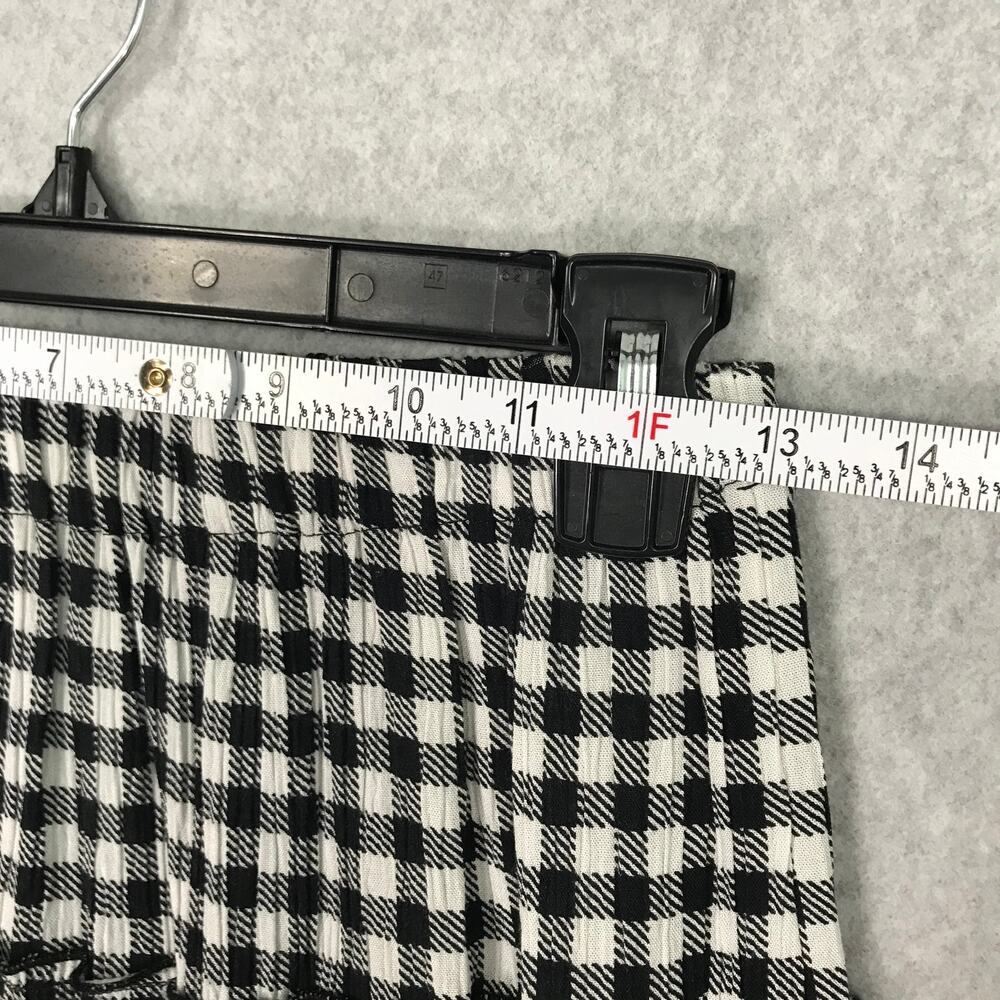 Pink Rose Skirt Womens Small Black White Ruffle Check Gingham Plaid‎ Tiered Twee - Picture 6 of 8